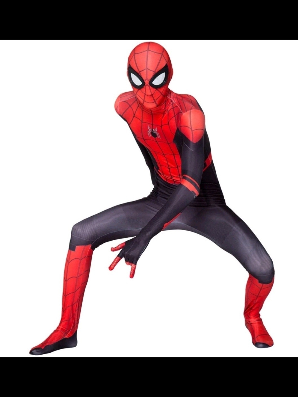 Spiderman Far From Home Jumpsuit Costume Cosplay XL Footed 64"